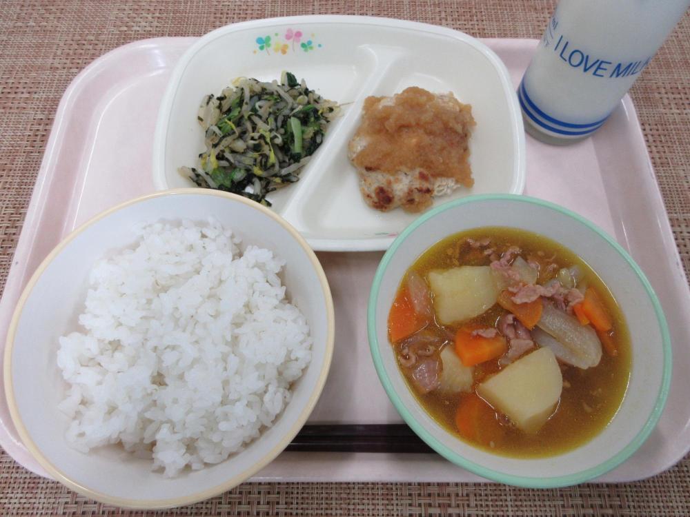 ごはん　牛乳　肉じゃが　和風ハンバーグおろしソース　磯香あえ